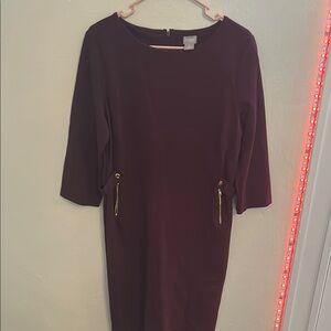 Ann Taylor Purple Sheath Dress with Dolman Sleeves